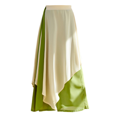 Irregular double-layered chiffon culottes with streamers, modern and antique performance female dance practice wide-leg pants, classical dance clothing