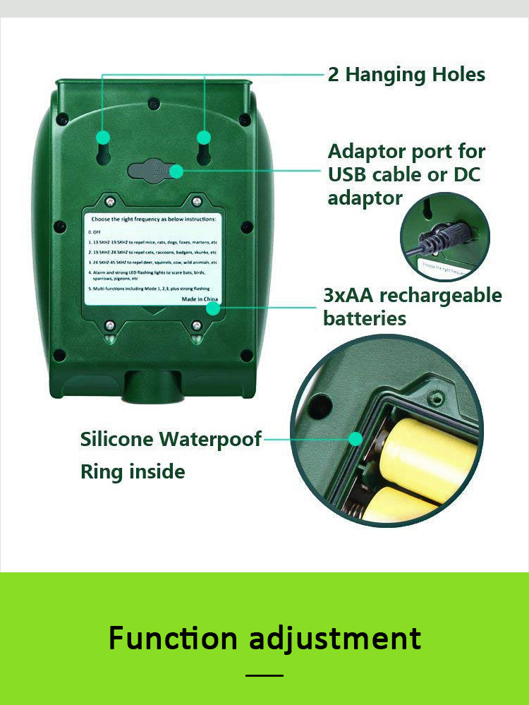 动物驱赶器 太阳能超声波驱猫鼠狗神器 带爆闪灯GH501详情8