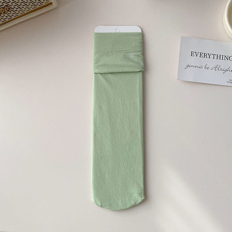 La primavera y el verano delgados calcetines de hielo de terciopelo de color sólido calcetines de pila macaron color a juego largo estilo japonés calcetines de estudiante de media pantorrilla