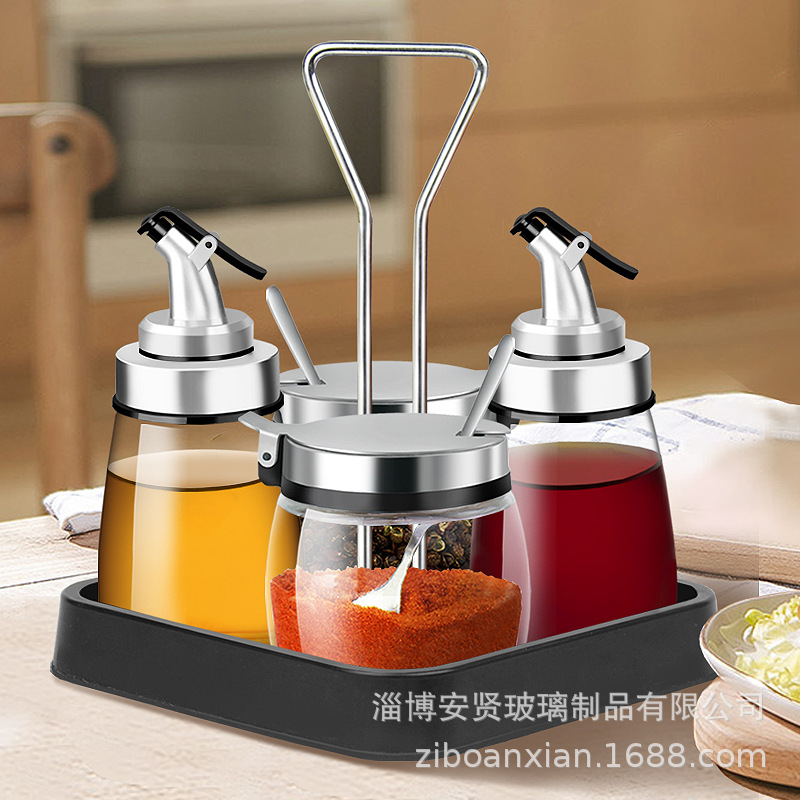 Condimento tarro combinación traje condimento botella aceite olla vidrio aceite botella comercial restaurante Hotel barbacoa cocina con estante