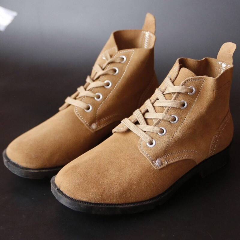 3416 Molded Work Men's High-Top Cowhide Work Shoes Breathable Old-Style Suede Shoes Big-Toe Shoes Construction Site Labor Protection Shoes
