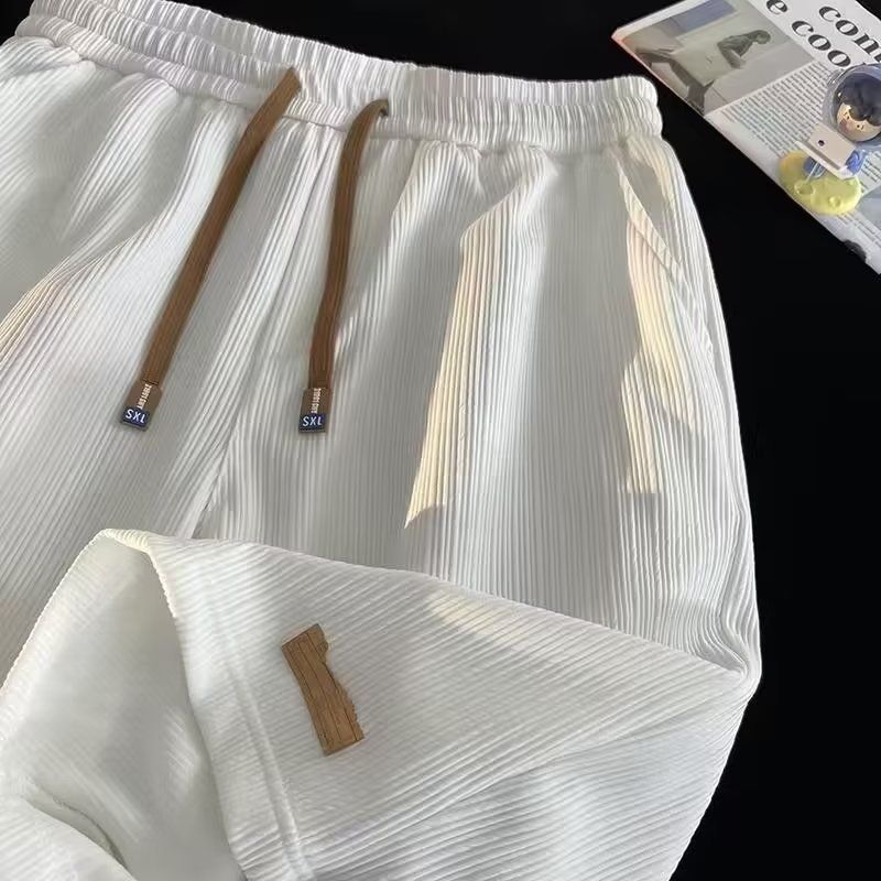 Ice Silk Casual Shorts Men's Summer Thin American Style Trendy Quick-drying Sports Loose plus size Beach Shorts