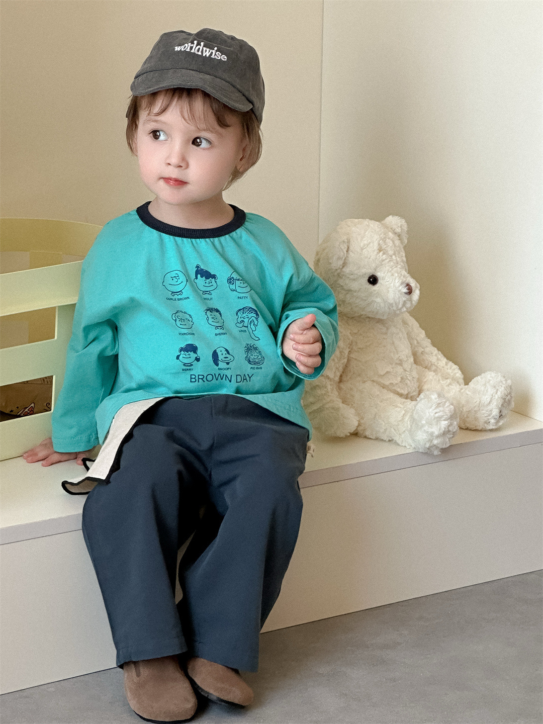 Ropa Infantil Otoño 2025 Nuevo Estilo Coreano Ropa para Niños Conjunto de Otoño para Bebés Niños Camiseta con Estampado de Dibujos Animados Pantalones Casuales image 1