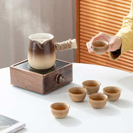 粗陶干烧烤奶茶罐罐茶家用户外煮茶壶炭火明火炭烧侧把壶围炉煮茶