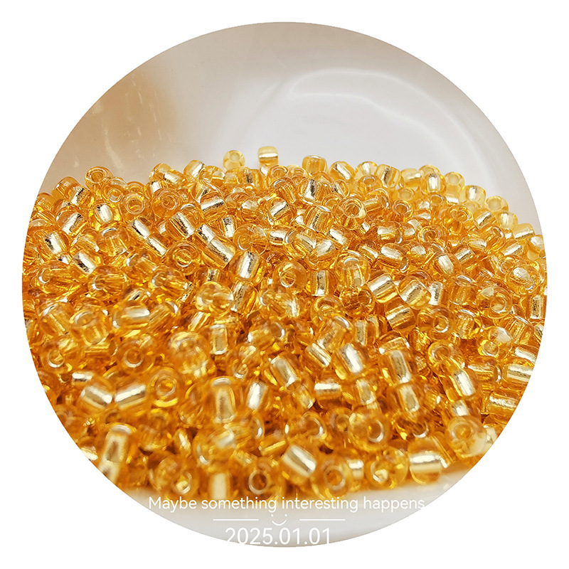 2/3/4mm金银灌银玻璃米珠管珠diy手工串珠材料散珠手链耳饰品配件|undefined