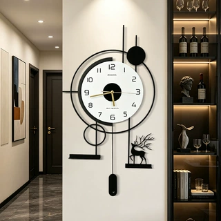 现代简约clock钟表客厅装饰挂钟铁艺餐桌旁创意挂墙时钟一件代发