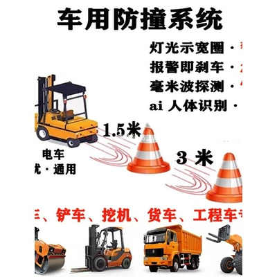 Forklift Reversing Radar, Human Body Recognition, Ai Anti-Collision System, Truck Loader Monitoring Image, Automatic Braking, Emergency Stop