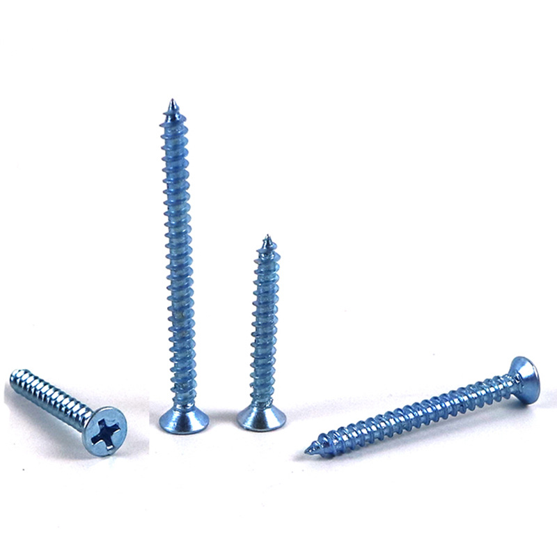 아연 도금 된 크로스 플랫 헤드 셀프 태핑 스크류 고강도 카운터 침몰 헤드 셀프 태핑 레이어드 셀프 태핑 스크류 M4 하드 우드 스크류