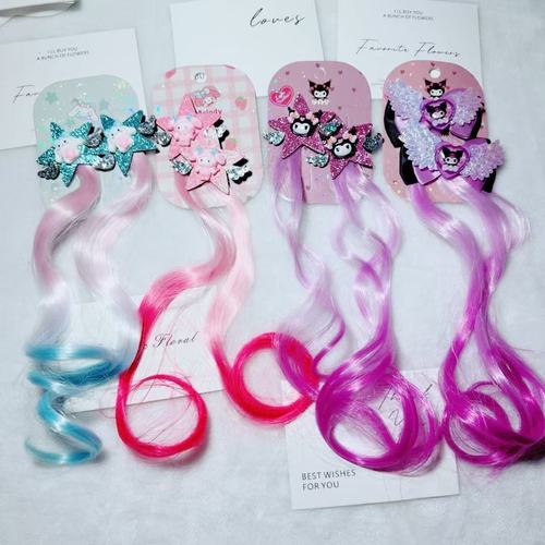 Kuromi Children's Half-Updo Dyed Braided Hair Clip Cartoon Cute Five-Star Hair Accessory for Girls