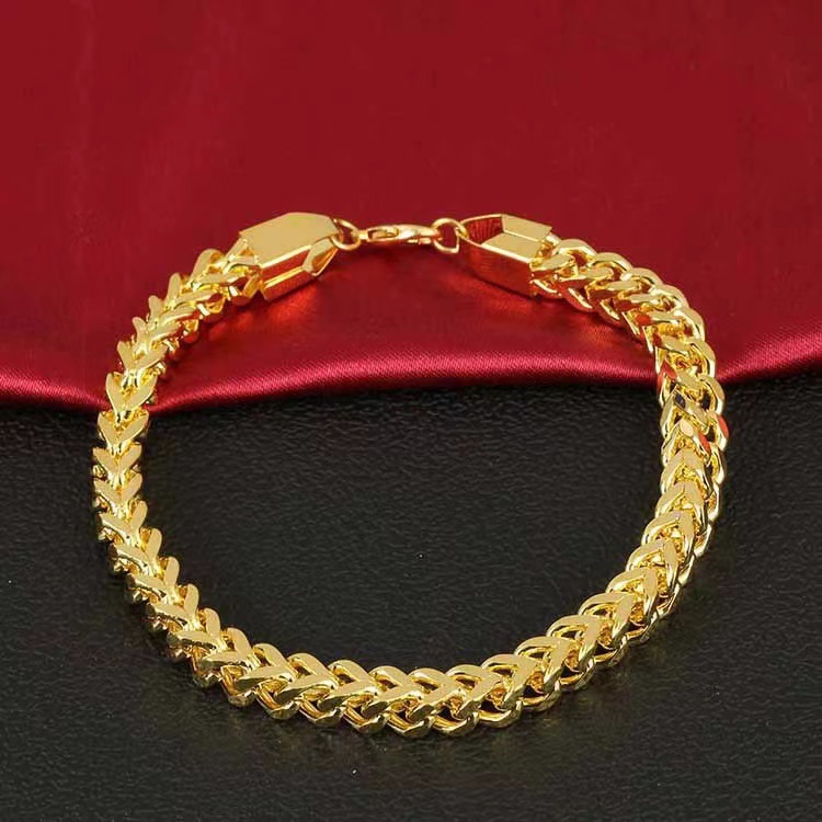 Solid Color Pattern Unisex Gender Retro Solid Color Metal Plating Hollow Out 18k Gold Plated Unisex Bracelets