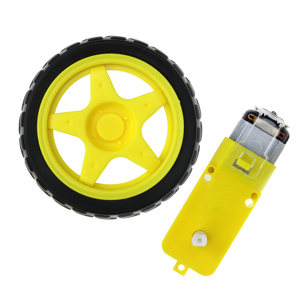 Smart Car Chassis Robot Tire + Dc geared Motor Set Wheel TT Motor 70g