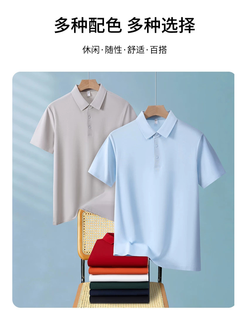 Mulher de seda de manga corta polo personalizado logotipo de verano masculino y femenino camiseta de collar bordado modelo