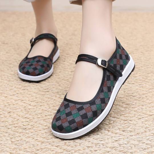New Style Old Beijing Cloth Shoes for Women, Soft Sole, Non-Slip, Comfortable and Breathable, Middle-Aged and Elderly Spring & Fall Casual Cloth Shoes, Mother's Shoes