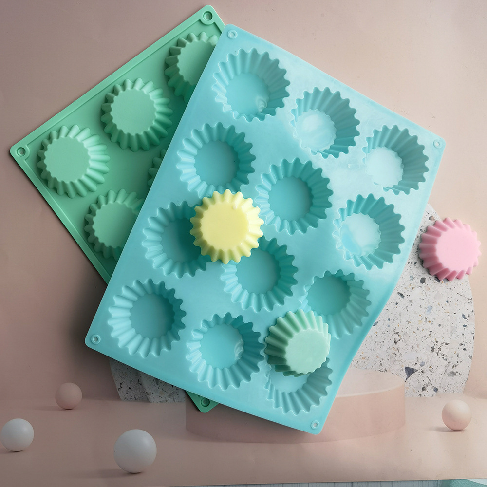 现货12连马芬杯 DIY 硅胶蛋糕模具 皂模 果冻布丁巧克力