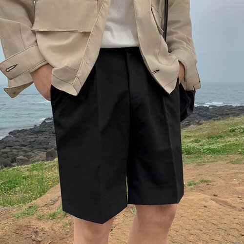 Summer New Men's Suit Shorts Korean Style Loose Drape Five-Finger Hong Kong Style Trendy Cool Casual Pants for Men