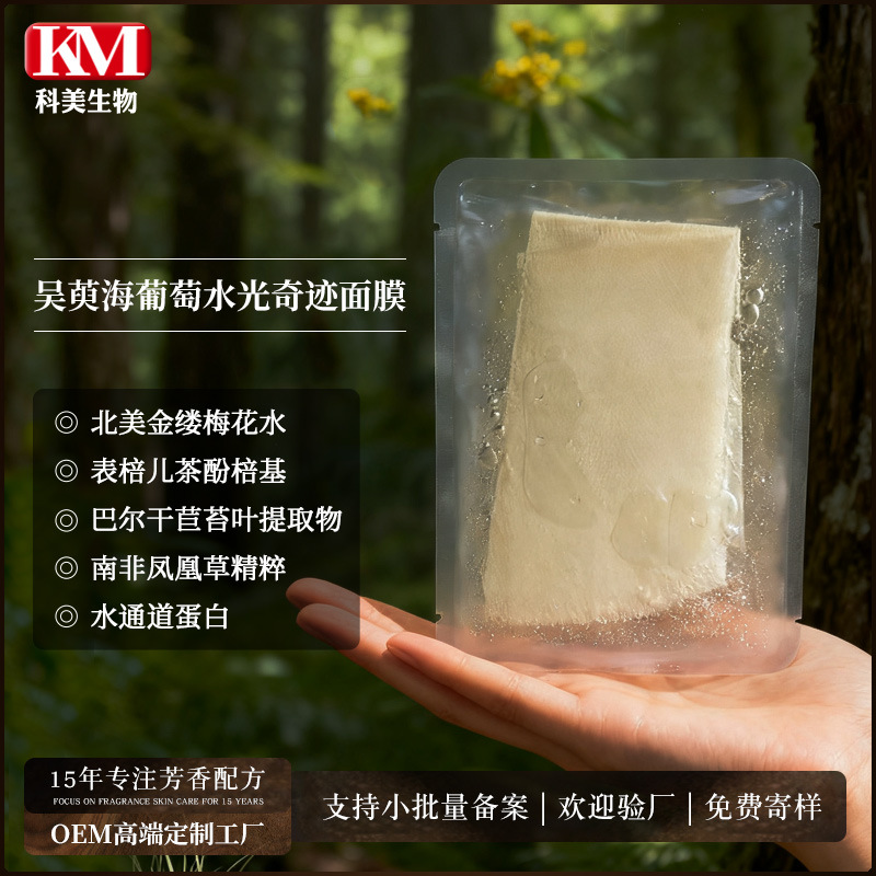 瑞士388海葡萄面膜代加工 补水贴片亮肤睡眠冰膜玻尿酸表棓儿茶酚