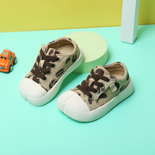 嬰幼兒防滑學步鞋春季新款小童休閑單鞋男女童寶寶豹紋軟底帆布鞋