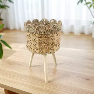 Cesta de Flores Decorativa Tejida a Mano de Cuerda de Papel para Sala de Estar y Oficina image 57