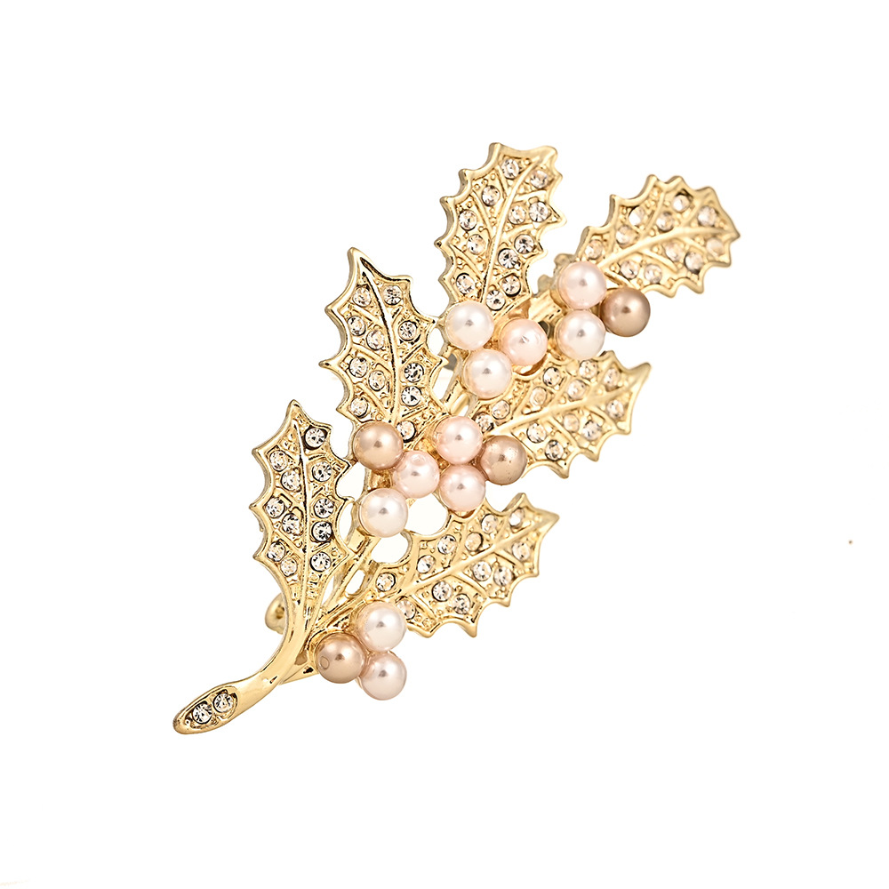 Fashion Leaf Alloy Diamond Women's Brooches display picture 5