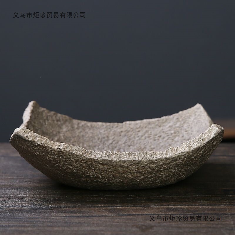 Moss Ball Attached to Stone Calamus Brazilian Wood Special Tray Absorbent Stone Bonsai Potted Imitation Stone Hydroponic Flower Pot Ceramic