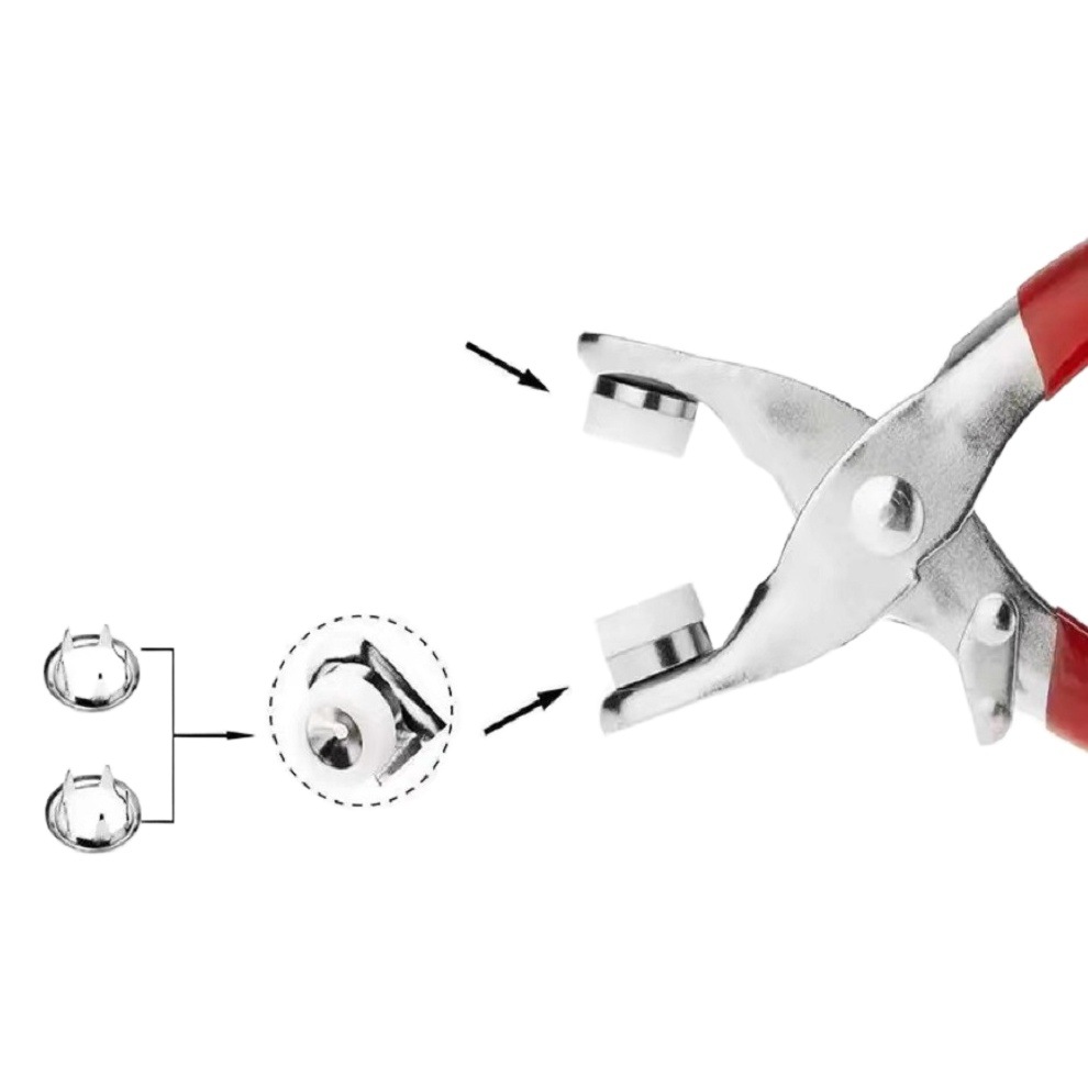 Hebilla de cinco garras traje hebilla oculta herramienta de instalación de hebilla de uñas sin costuras color metal ropa de bebé invisible hebilla de madre e hijo