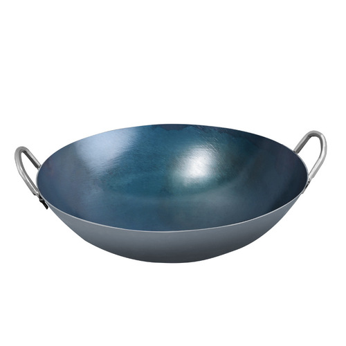 Iron pot wok traditional old-fashioned wok non-stick pot household uncoated pot manufacturer double-ear pot wrought iron pot wholesale