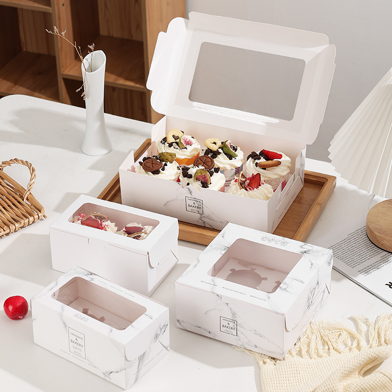 杯子紙杯蛋糕包裝盒2/4/6/12粒慕斯木糠杯馬芬杯西點蛋撻打包盒子