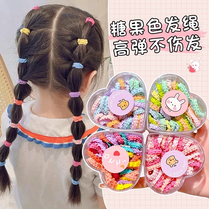 Cintas de goma de encaje de color para niños no dañan cabello niñas de alta elasticidad anillo de cabello tocado de bebé