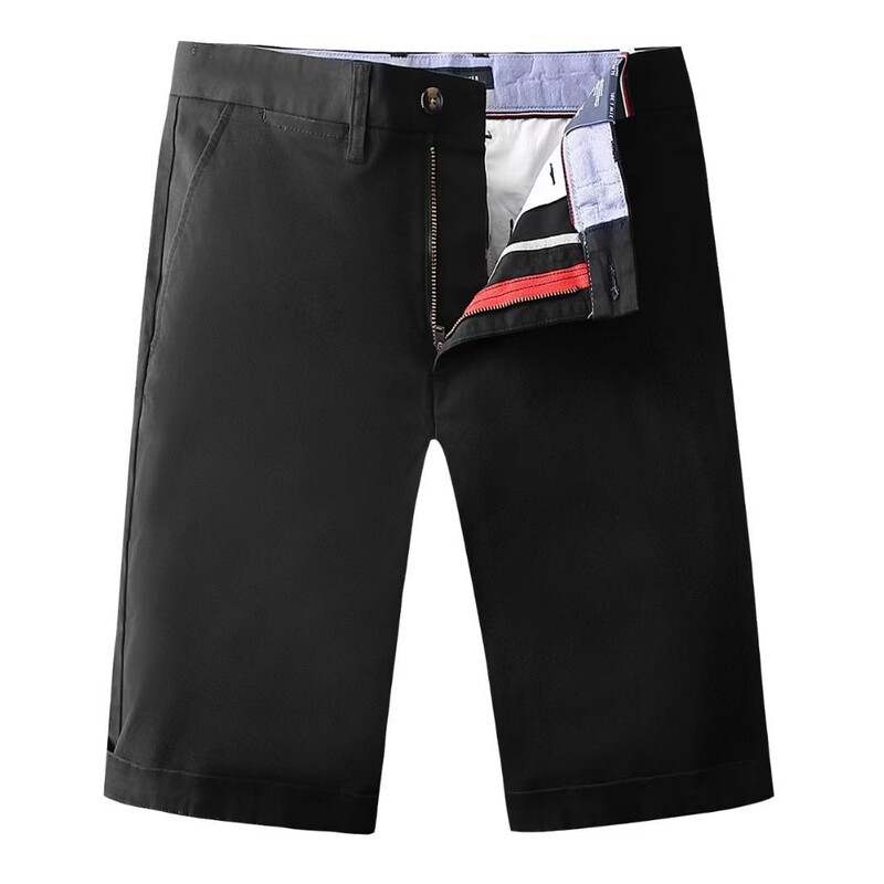 Men's Tommy Five-Point Shorts, Men's Summer Thin Loose Straight-Leg All-Cotton Casual Shorts, Stretchy Mid-Length Shorts for Outdoor Wear
