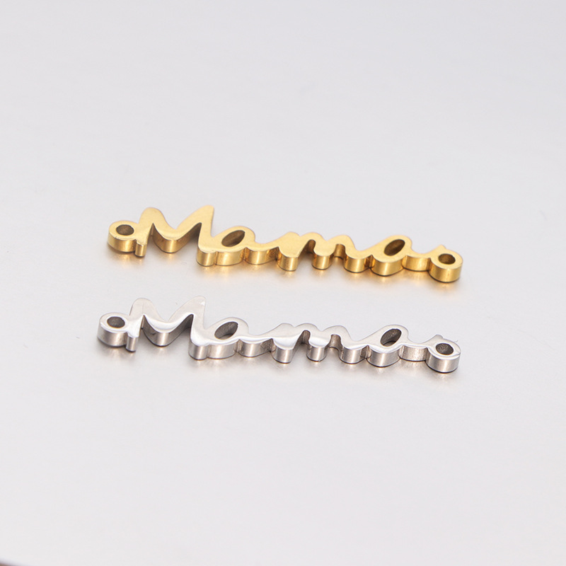 2g Weight Pendant Jewelry Making Type 7*32mm Jewelry Making Size DIY Jewelry Accessories Classification 304 Stainless Steel Material Mother'S Day Festival Letter Pattern Polishing, Plating Design Simple Style, Classic Style Style 7*32mm 304 Stainless Steel Letter Pendant 1