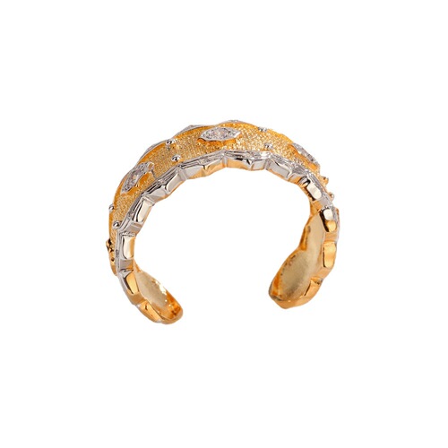 Italian craftsmanship, European and American brushed lace bracelet, gold-plated two-color opening, retro and elegant women's bracelet accessories