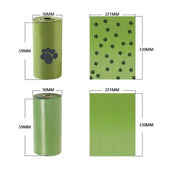 Biodegradable Dog Poop Bags Pet Waste Bags Poop Pick-Up Bags Outdoor Waste Collection Cat Litter Garbage Bags