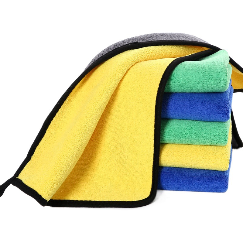 Car Wash Towel, Double-Sided Coral Velvet Cleaning Cloth, Absorbent and Thickened Multifunctional Cleaning Towel, Microfiber