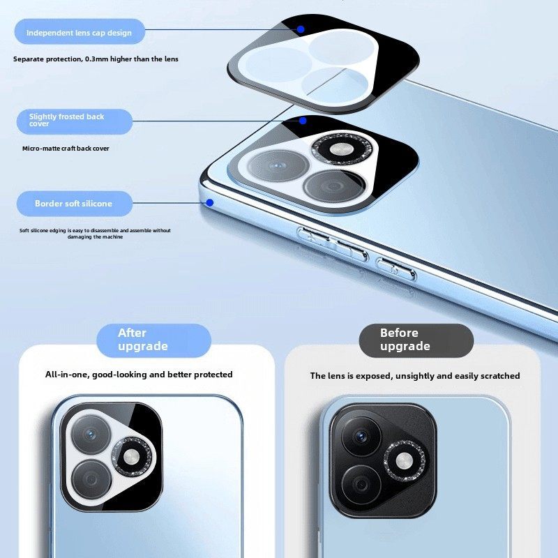 Suitable for Honor X60I Phone Case, Brand New Lens Cover with Built-In Lens Film, Silicone Protective Case, Honor Suitable for Honor X60I Phone Case, Brand New Lens Cover with Built-In Lens Film, Silicone Protective Case, Honor