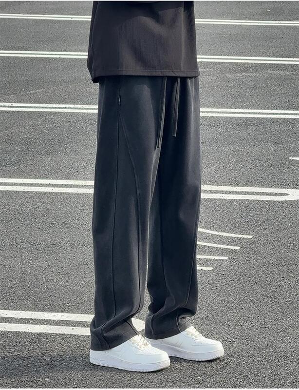 高品质老钱风男士高级感痞帅运动时尚简约松弛感裤子休闲运动男裤|undefined