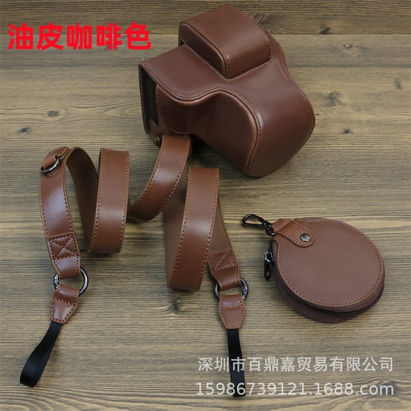 캐논 R100 R50 가죽 케이스 R50 마이크로 단일 카메라 가방 단일 어깨 보호 케이스 복고풍 비스듬한 사진 가방에 적합