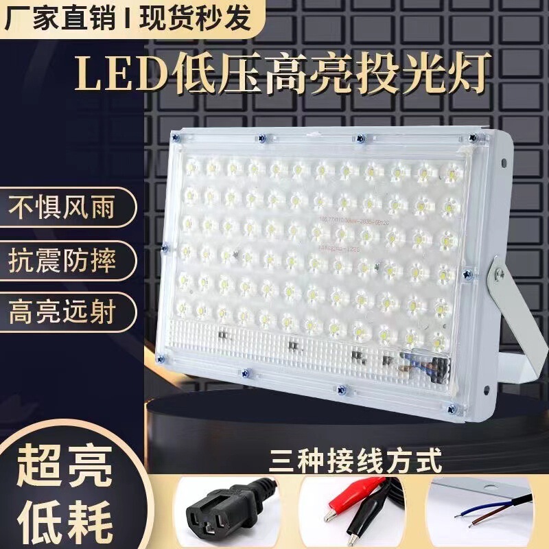 Led12V Wired Battery Car Use Light Low Voltage Night Market Street Stall Light Battery Clip Light Dc Low Voltage Floodlight