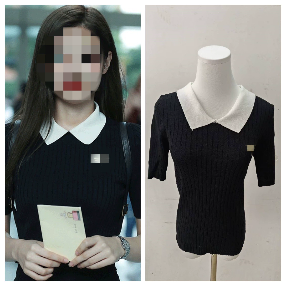 Дженни Цзинь Чжини со звездой и свитером с короткими рукавами весна-лето 2022 Новый женский топ поло с вышивкой стрекозы