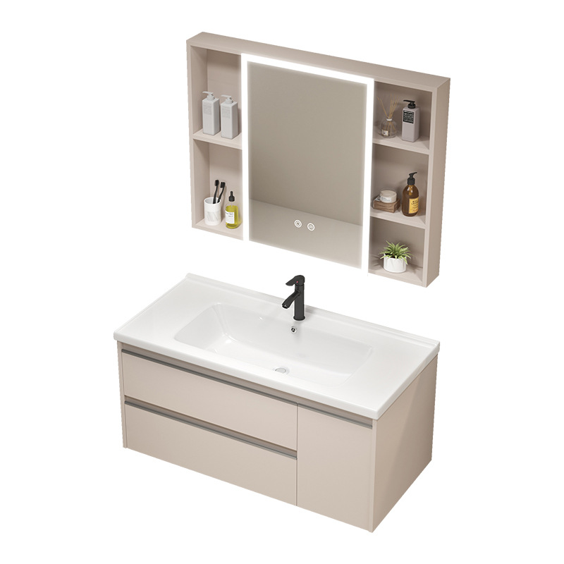 lavabo tipo pared colgante de balcón integrado cajón de almacenamiento de lavabo de lavabo de baño