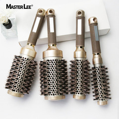 Amazon Golden Boar Bristle Ceramic Comb Salon Hair Styling Wavy Straight Hair Comb Inverted Style Roller Comb Wholesale