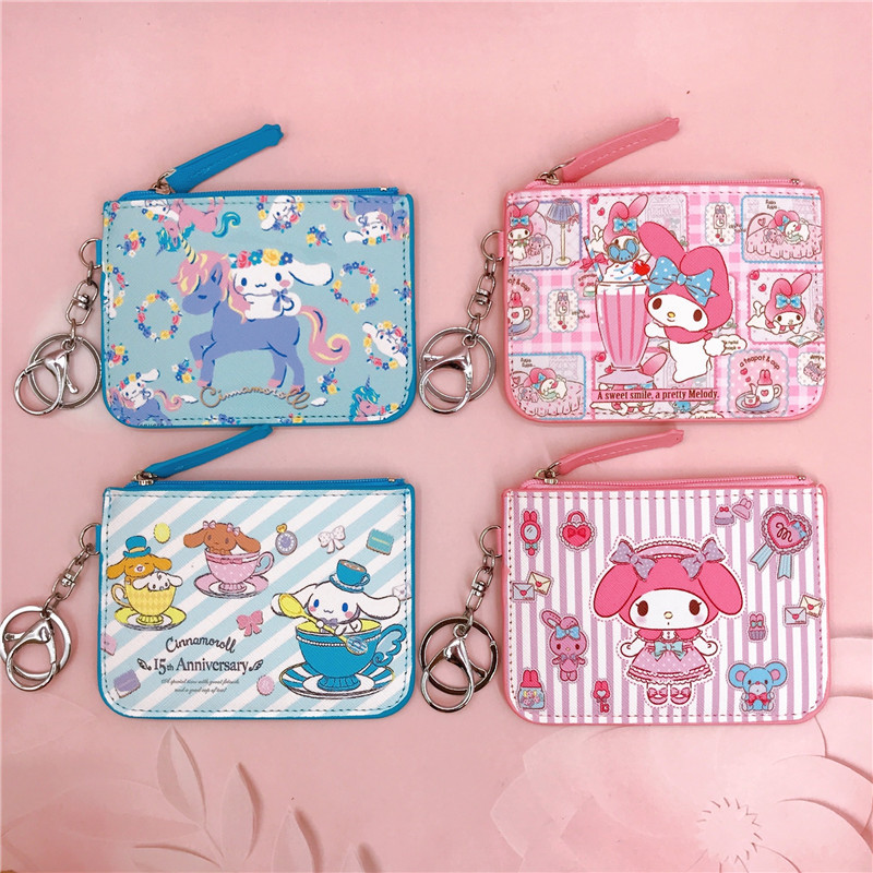 小白狗玉桂狗散錢包證件套帶鑰匙扣學生校卡飯卡卡通卡套零錢包