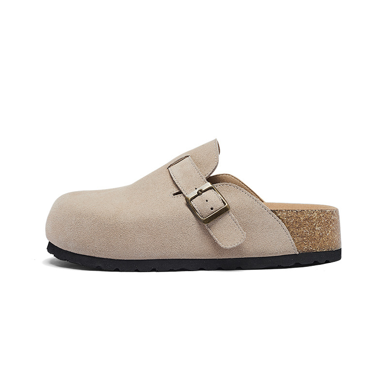 Pantuflas estilo Birkenstock con suela blanda Augu Shiden para mujer, nuevas pantuflas de otoño e invierno 2025, sin cordones, para exteriores, con suela gruesa y punta cerrada.