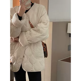 韩系冬季棉衣年新款女加绒加厚保暖棉服小众设计感外套