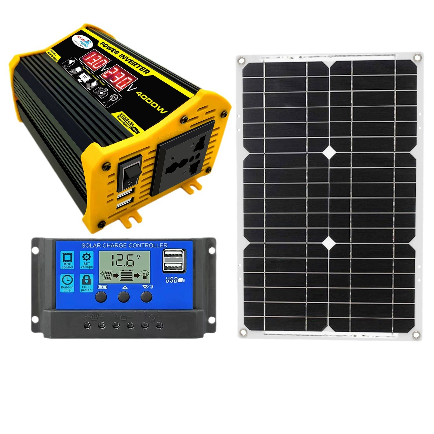 Controller solar-powered, 300W, generating electricity, 12v, 220v, 110v, 18W