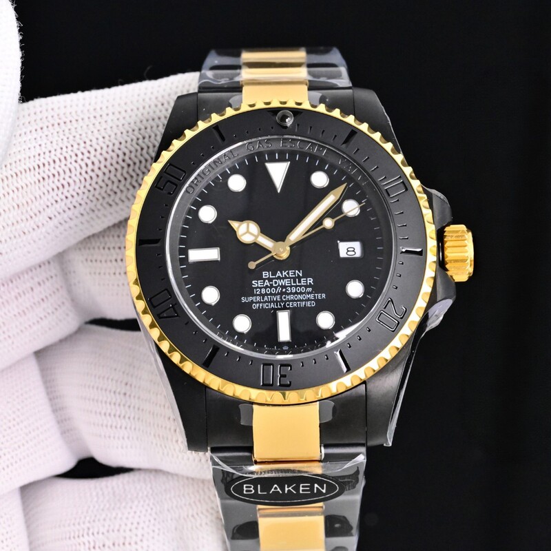 Gold-Plated Big Ghost King Fully Automatic Mechanical Watch with Luminous Gold-Plated Black Ghost King Fully Automatic Mechanical Watch for Men