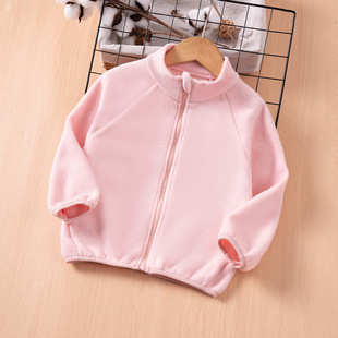 2025 Spring and Autumn Children's Zipper Jackets for Boys and Girls, Sweatshirts, Baby Polar Fleece Daily Wear Cross-Border Wholesale