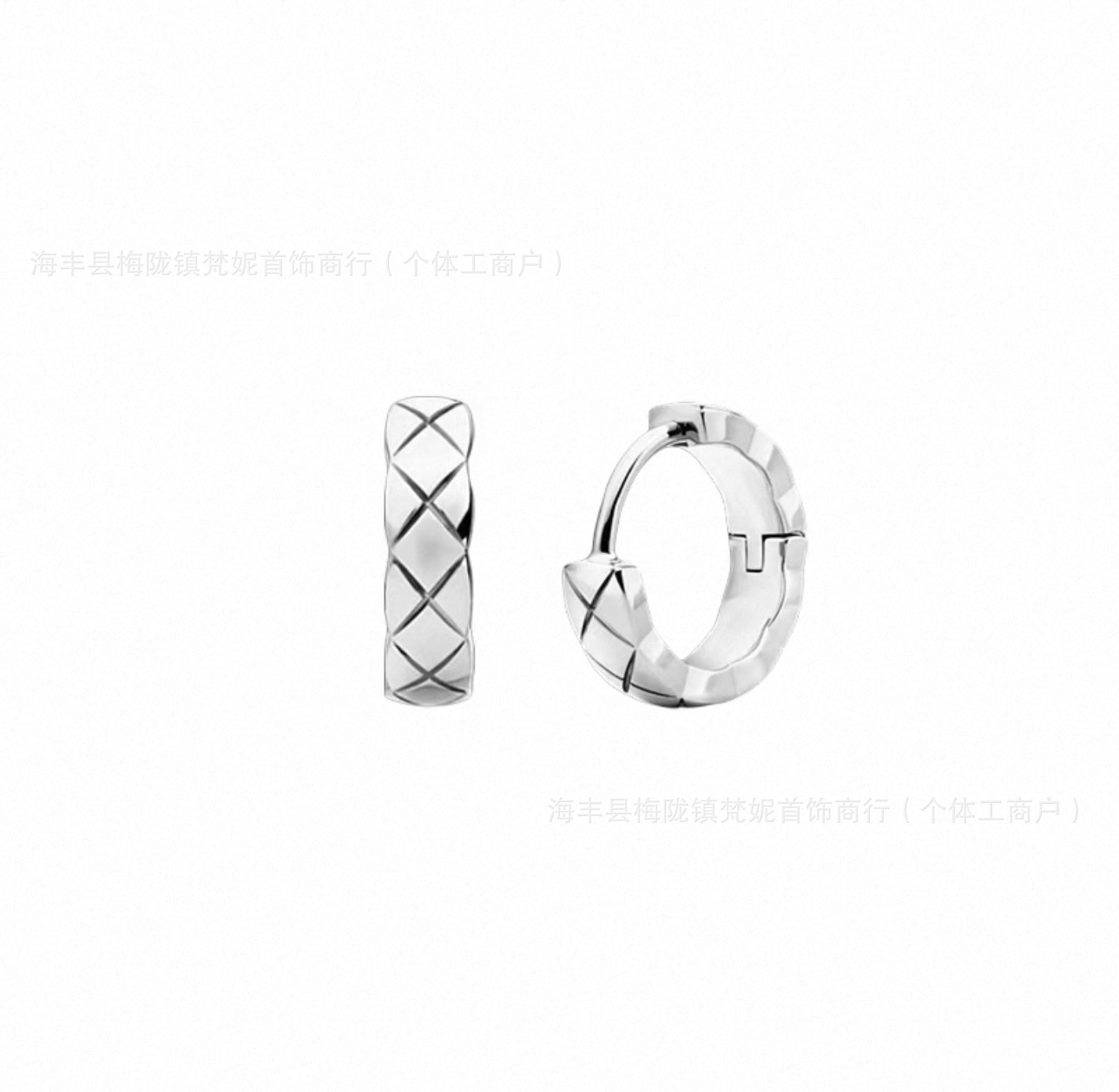 Emas putih [versi sempit tanpa anting berlian] / anting berlian