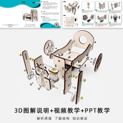 科技創新小發明拉車機器人創意物理小創造小學生科學小製作作品