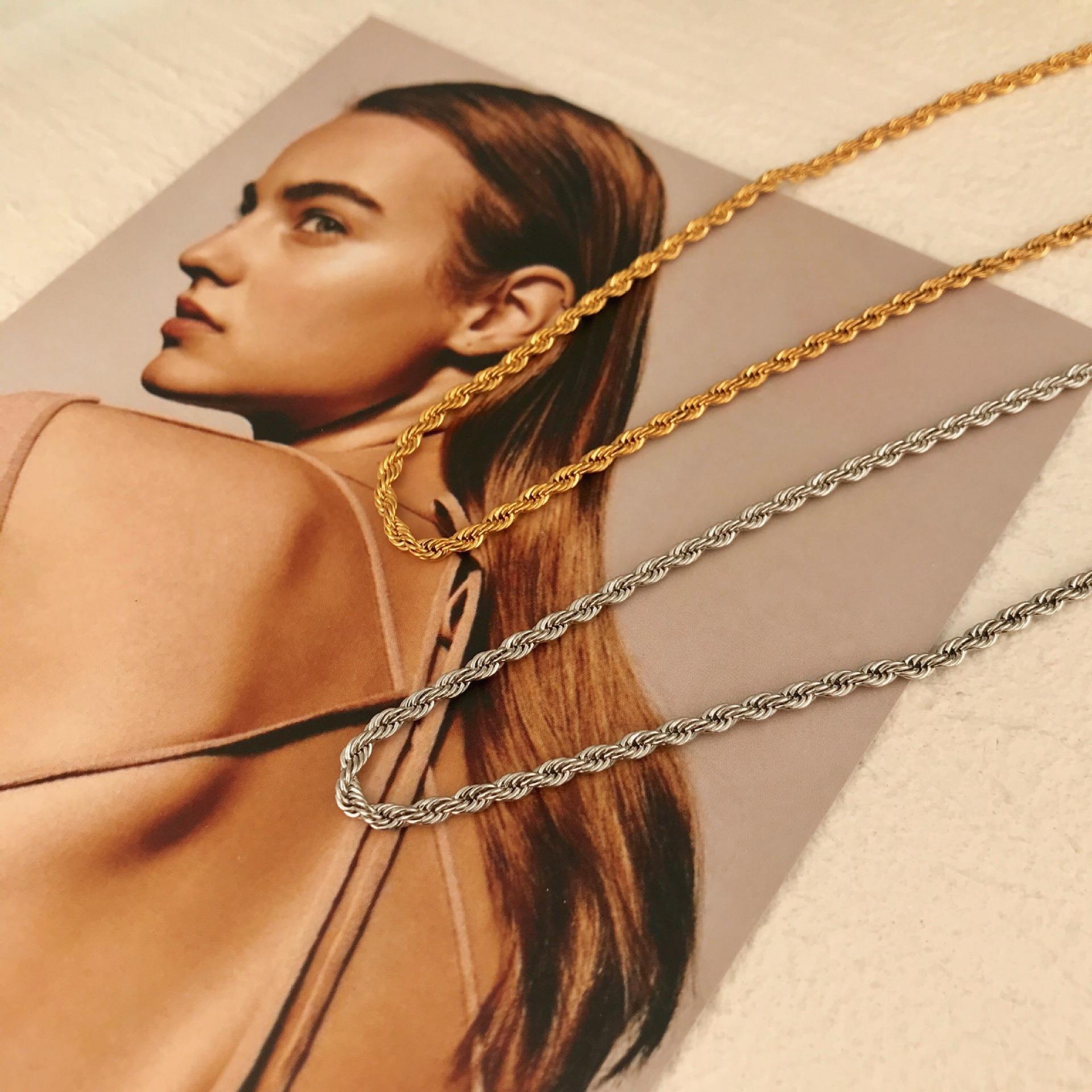 Daily Occasion Basic Geometric Stainless Steel Plating Necklace
