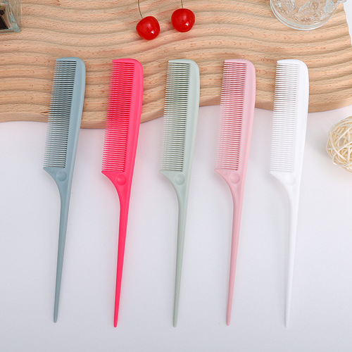 Factory direct sales hairdressing hair dyeing comb plastic hair cutting tools anti-static hairdressing comb hair salon hairdressing pointed tail comb wholesale